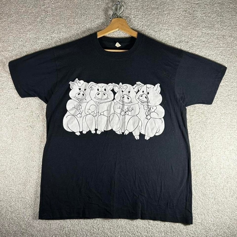 Vintage 80s screen stars single stitch double sided pig graphic tshirt